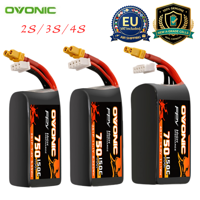 Lipo Battery 4S - Batterie Lipo OVONIC 150C 750mAh 7.4V/11.1V/14.8V
