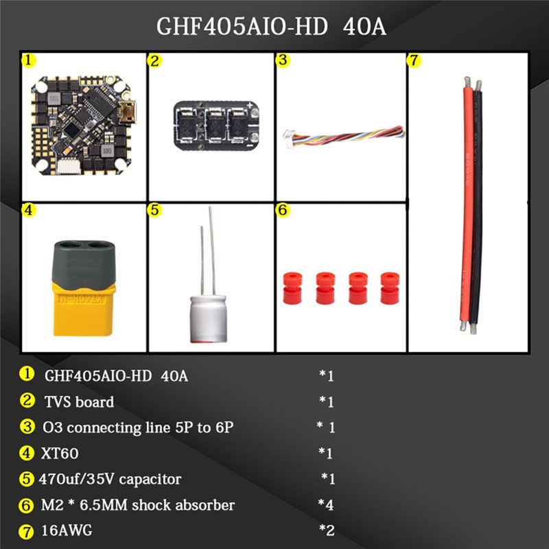 F405 Flight Controller - ABTI-GHF405AIO-HD 40A Contrôleur de vol AIO