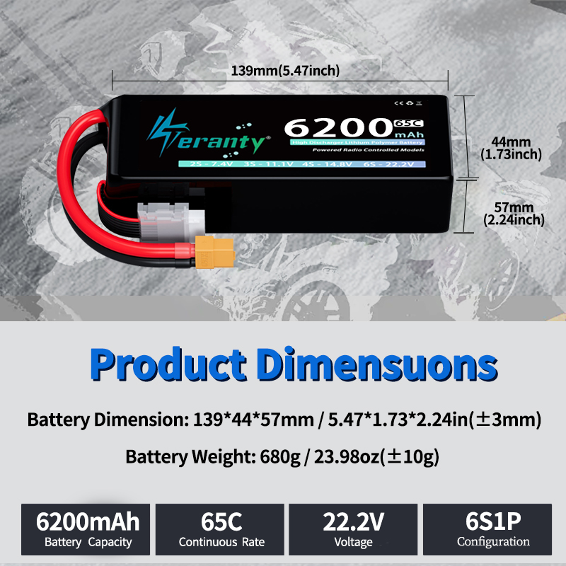 Batterie Lipo TERANTY 6S 6200m - Lipo Battery 6S avis et prix