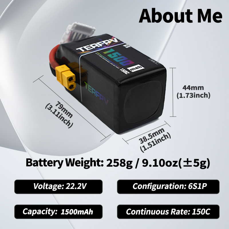 Batterie Lipo TERFPV 6S 22.2V  - Lipo Battery 6S avis et prix