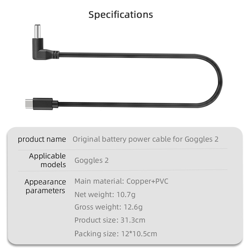 Câble de batterie pour lunette - Drone Goggles Dji avis et prix